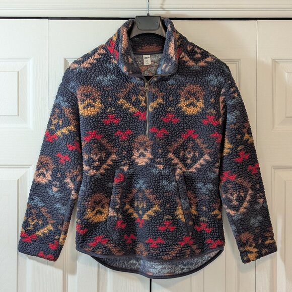 Old Navy Relaxed Cozy Sherpa Half-Zip Sweatshirt - Size XS - Picture 1 of 10